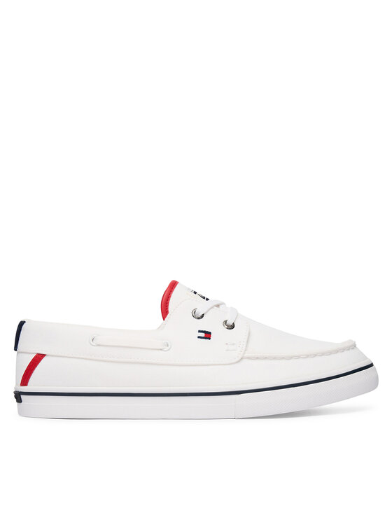 Tommy Hilfiger Tenisówki Th Boat Vulc Sneaker Canvas FM0FM05877 Biały