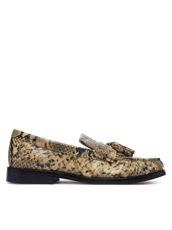 Tommy Hilfiger Loafersy Th Loafer Tassel Snake FW0FW09500 Beżowy