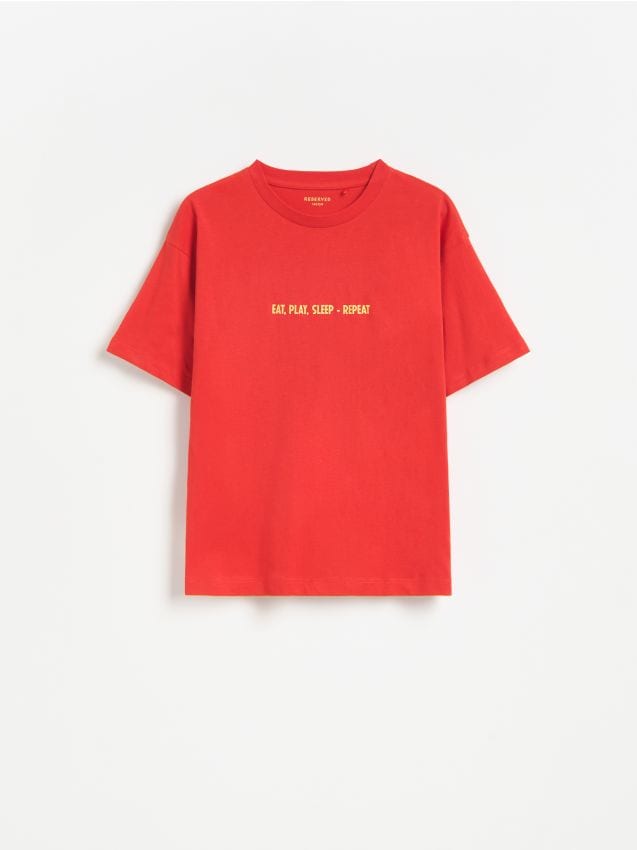 Reserved - T-shirt z nadrukiem - czerwony