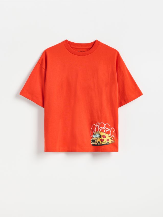 Reserved - T-shirt z nadrukiem - czerwony