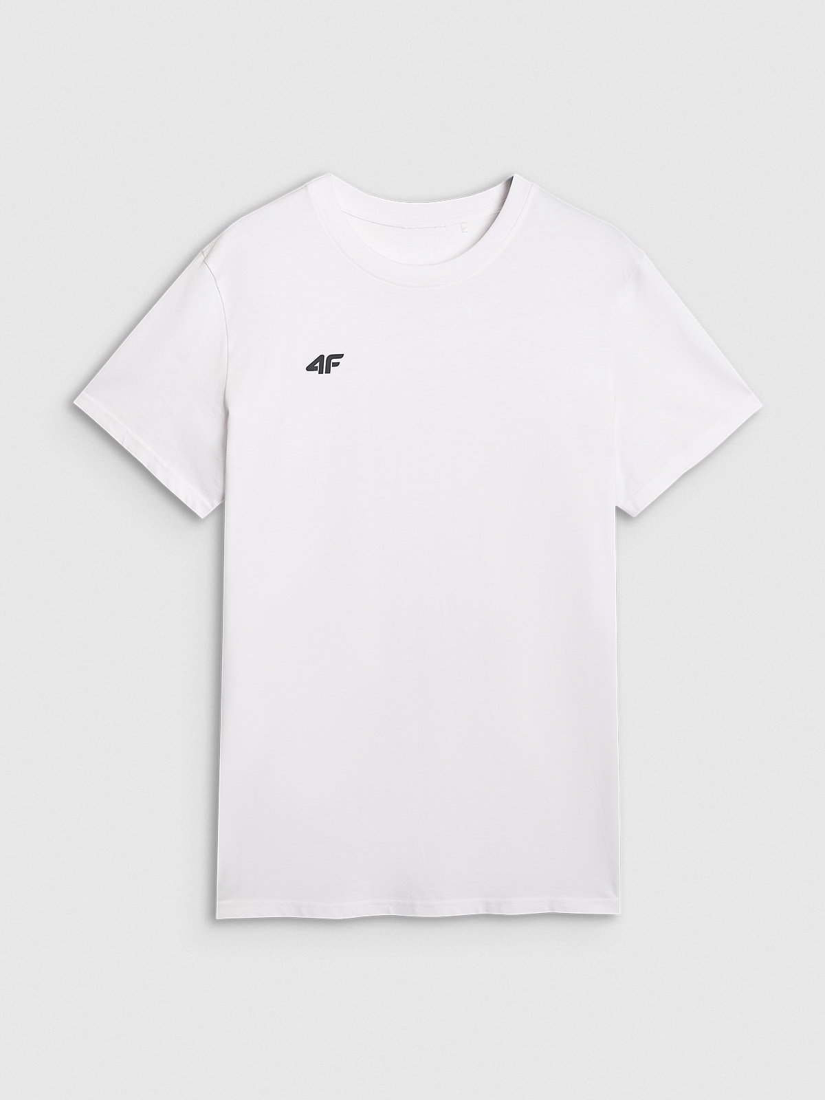 4F T-shirt regular gładki męski - biały L