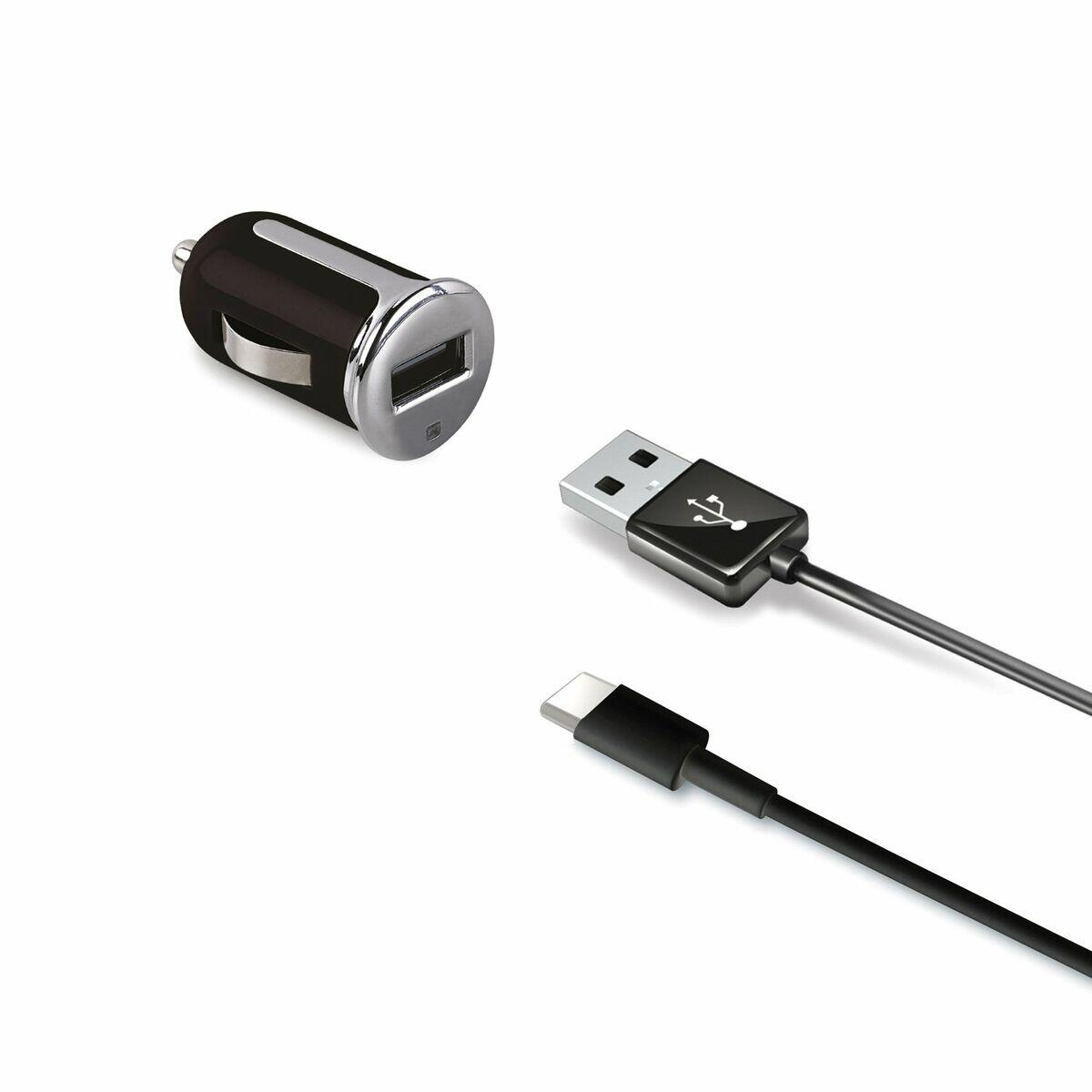 Celly Ładowarka samochodowa + przewód USB C czarna # z wartością produktów powyżej 89zł!