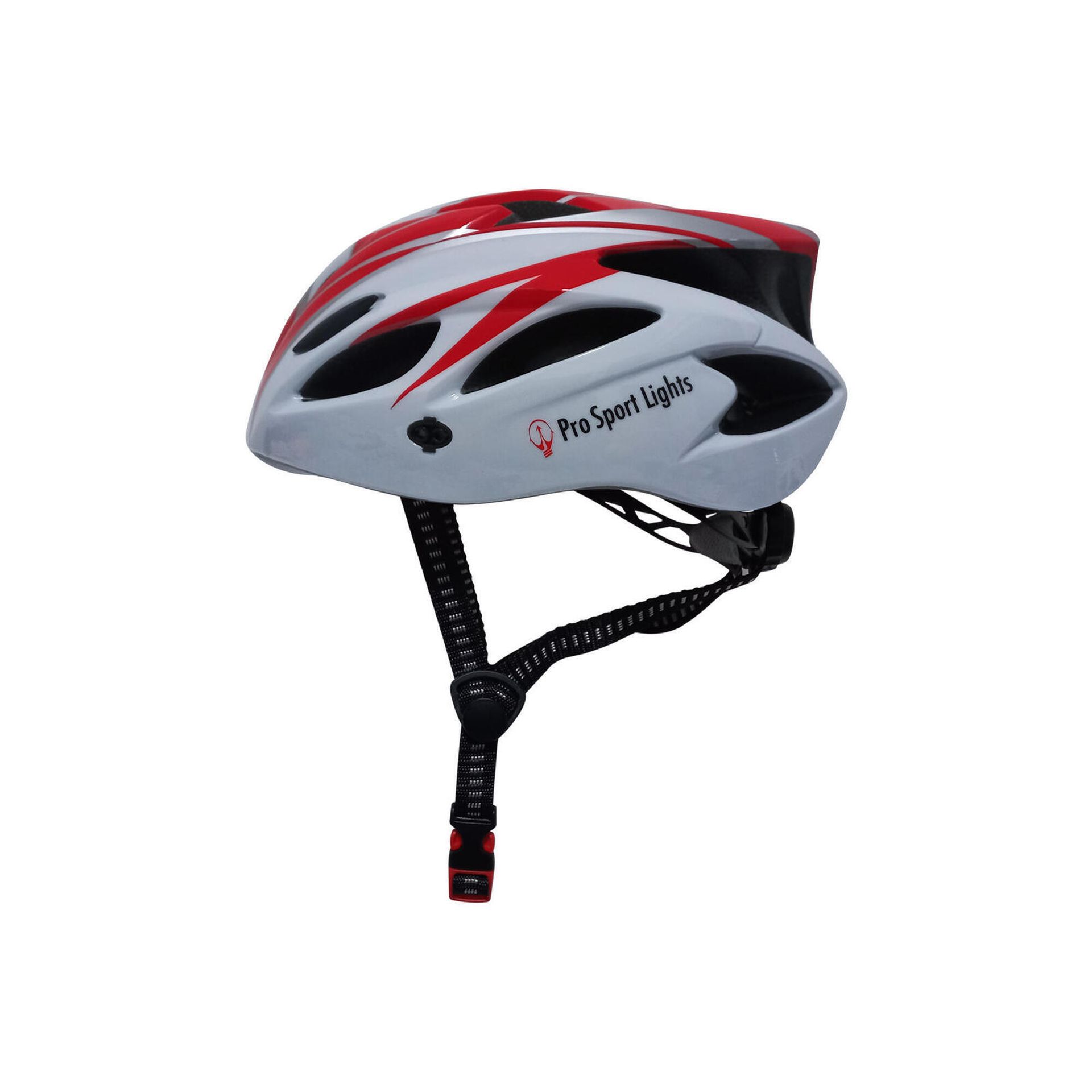 Kask rowerowy Pro Sport Lights Damski/Męski - Biały/Czerwony