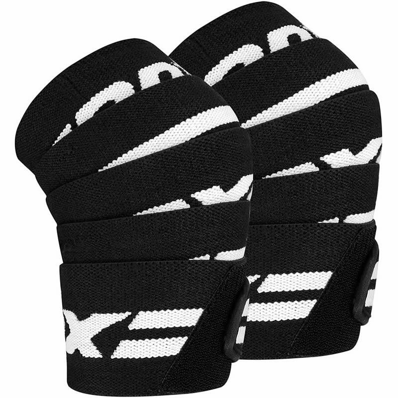 RDX Rdx Fitness Bodybuilding Bandaże Na Kolana, Czarny, Jeden Rozmiar (WAH-K2B)