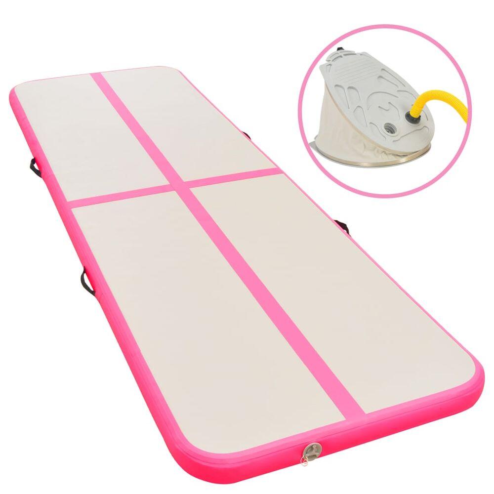 Vida Mata gimnastyczna z pompką 800x100x10 cm PVC różowa V-91927