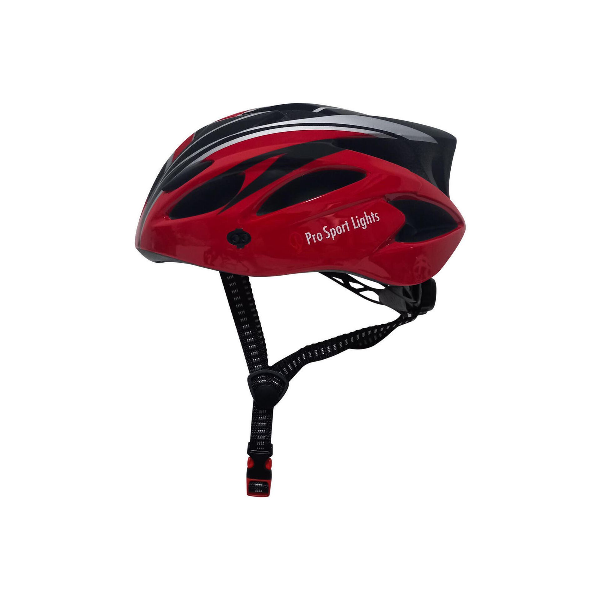 Kask rowerowy damski/męski Pro Sport Lights - czerwono-czarny