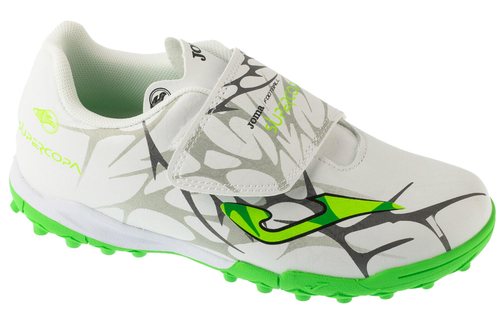 Joma Super Copa Jr 2502 TF SCJW2502TFV, dla chłopca, buty piłkarskie - turfy, Biały