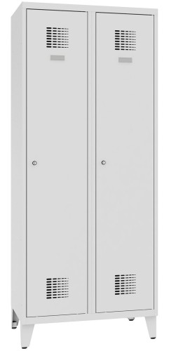 Metalowa szafa BHP SUM 421W z przegrodą na nóżkach - 80 cm - MALOW