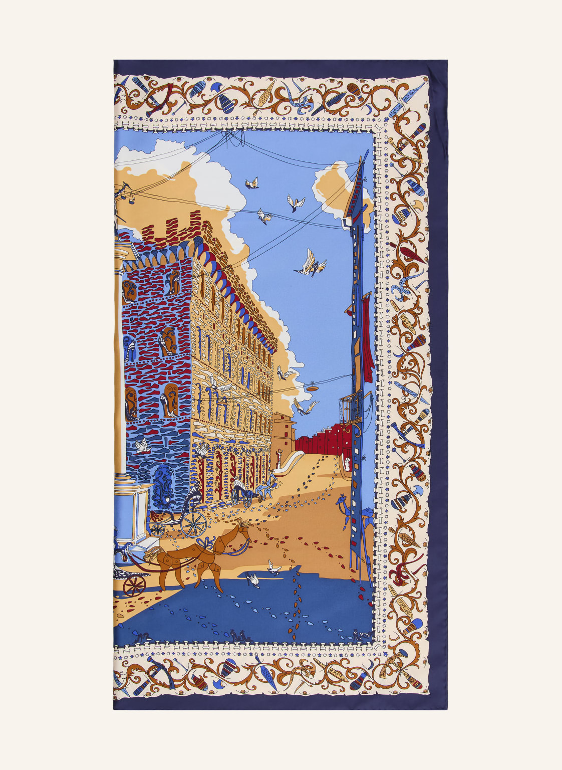 Ferragamo Szalik Jedwabny blau