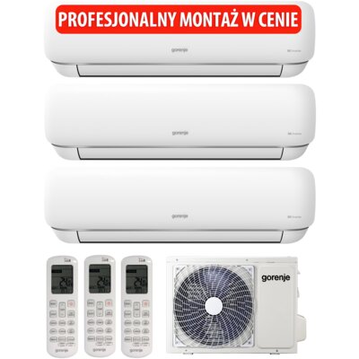 GORENJE Klimatyzator Multi Split, Pompa ciepła powietrze - powietrze KE3M72ZINV PAN35INKG PAN26INKG (3 pomieszczenia) z usługą montażu