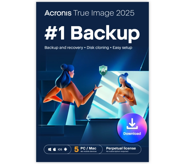 Acronis True Image 2025 5 PC lub Mac Zakup jednorazowy Kod aktywacyjny