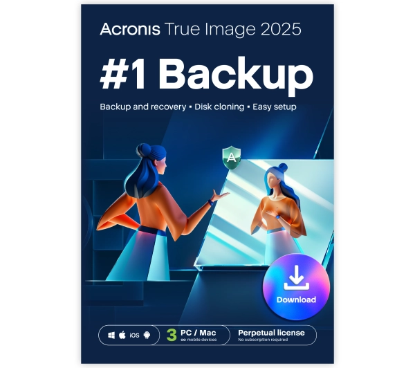 Acronis True Image 2025 3 PC lub Mac Zakup jednorazowy Kod aktywacyjny