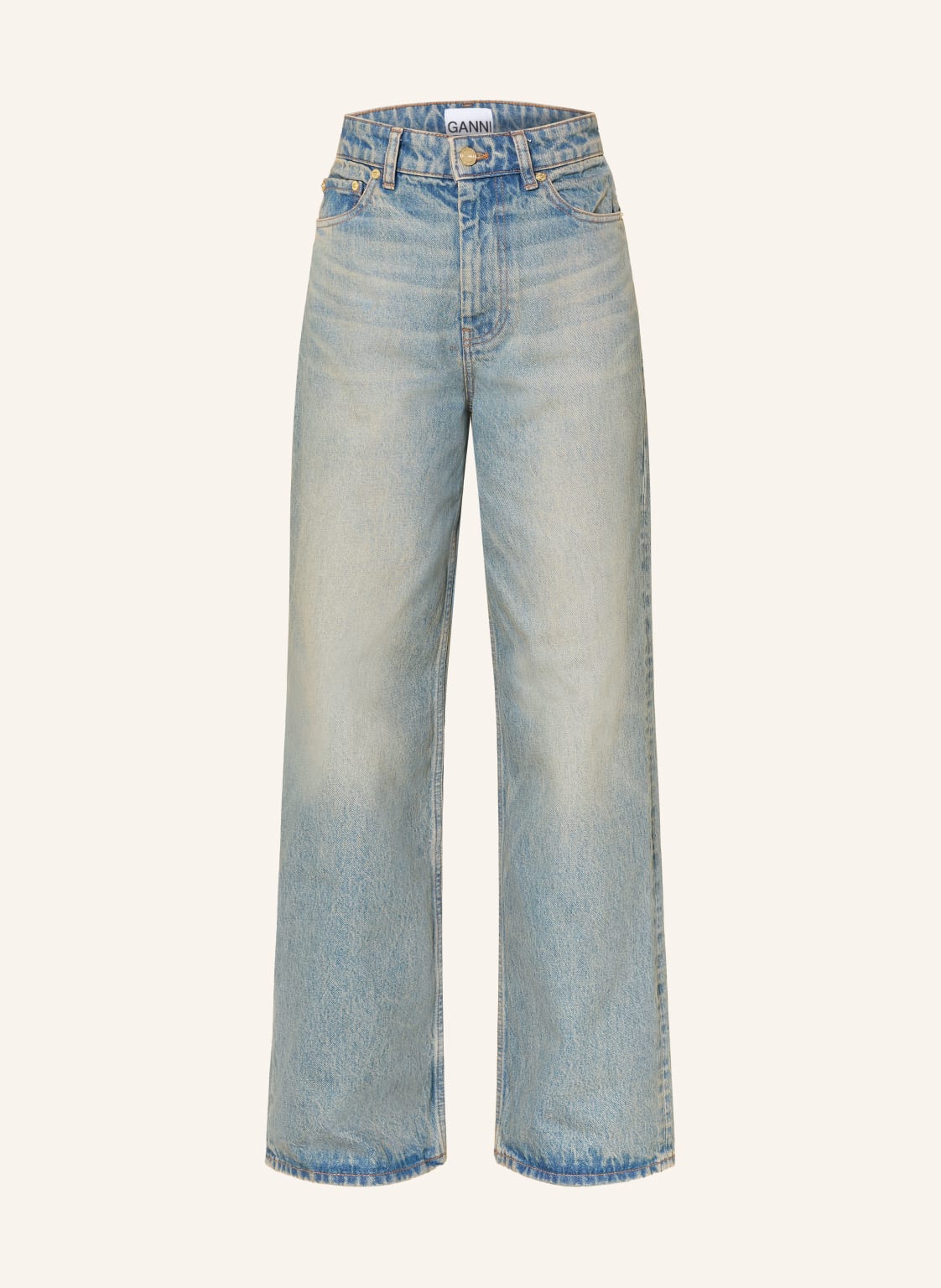 Ganni Jeansy Wide Leg Izey blau