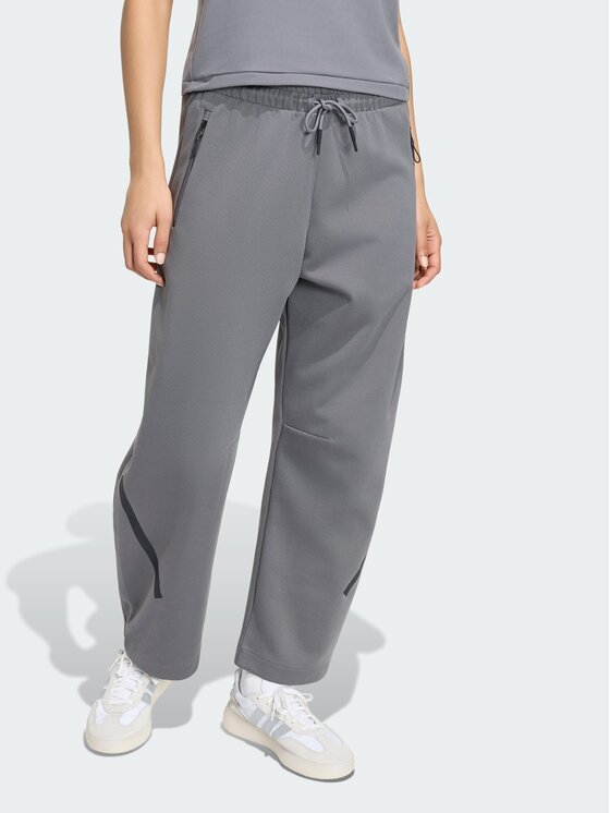 adidas Spodnie materiałowe Z.N.E. OPEN HEMZ.N.E. OPEN HEM Szary Loose Fit