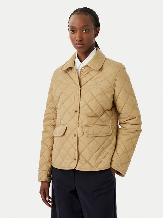 Tommy Hilfiger Kurtka przejściowa WW0WW50936 Beżowy Slim Fit
