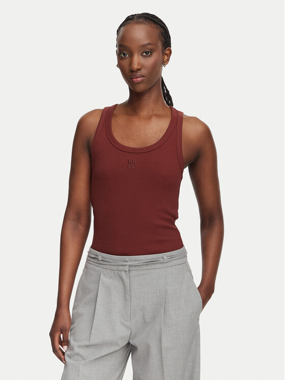 HUGO Top Datamia 50514489 Czarny Slim Fit