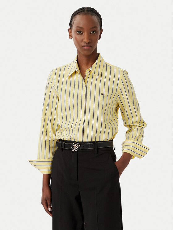Tommy Hilfiger Koszula Summer WW0WW51155 Żółty Regular Fit