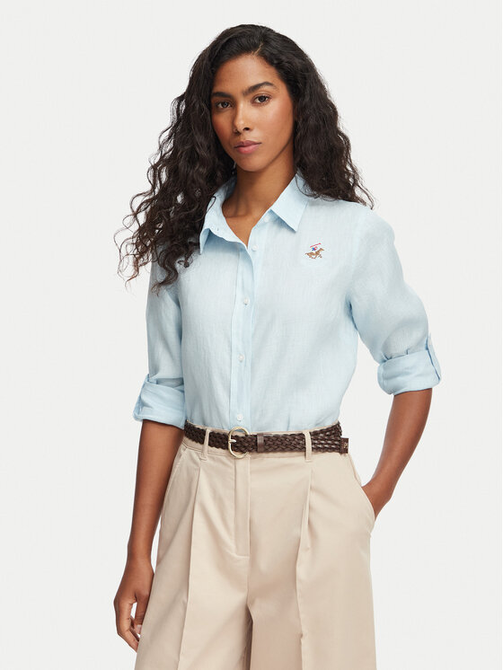 Beverly Hills Polo Club Koszula P-SS26W-SH0004 Niebieski jasny Regular Fit