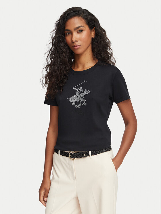Beverly Hills Polo Club T-Shirt L1608-HR Czarny Regular Fit