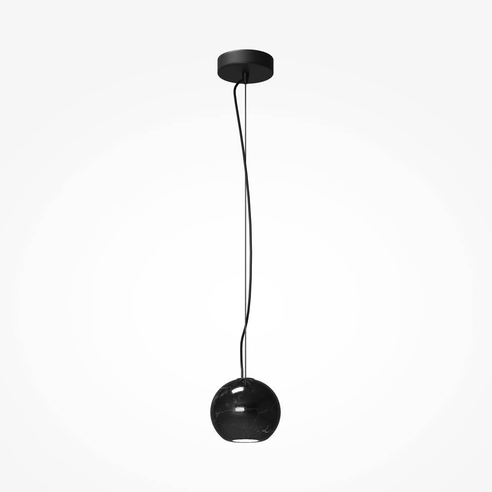 BASIC TEXTURE lampa wisząca kula z naturalnego kamienia czarna 1xGU10 MOD461PL-01B