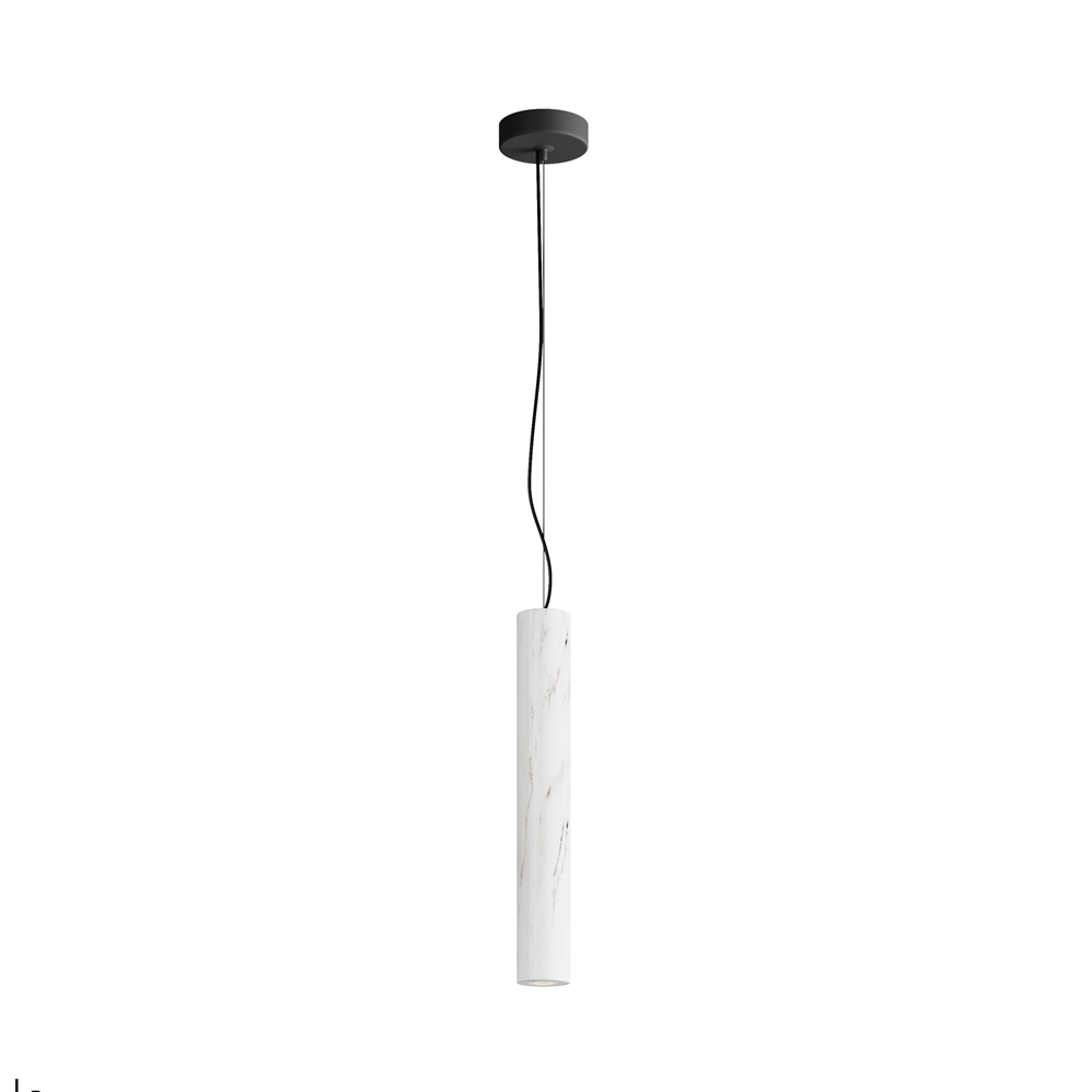 BASIC TEXTURE lampa wisząca tuba z naturalnego kamienia biała LED 5W CCT MOD461PL-L5W3K