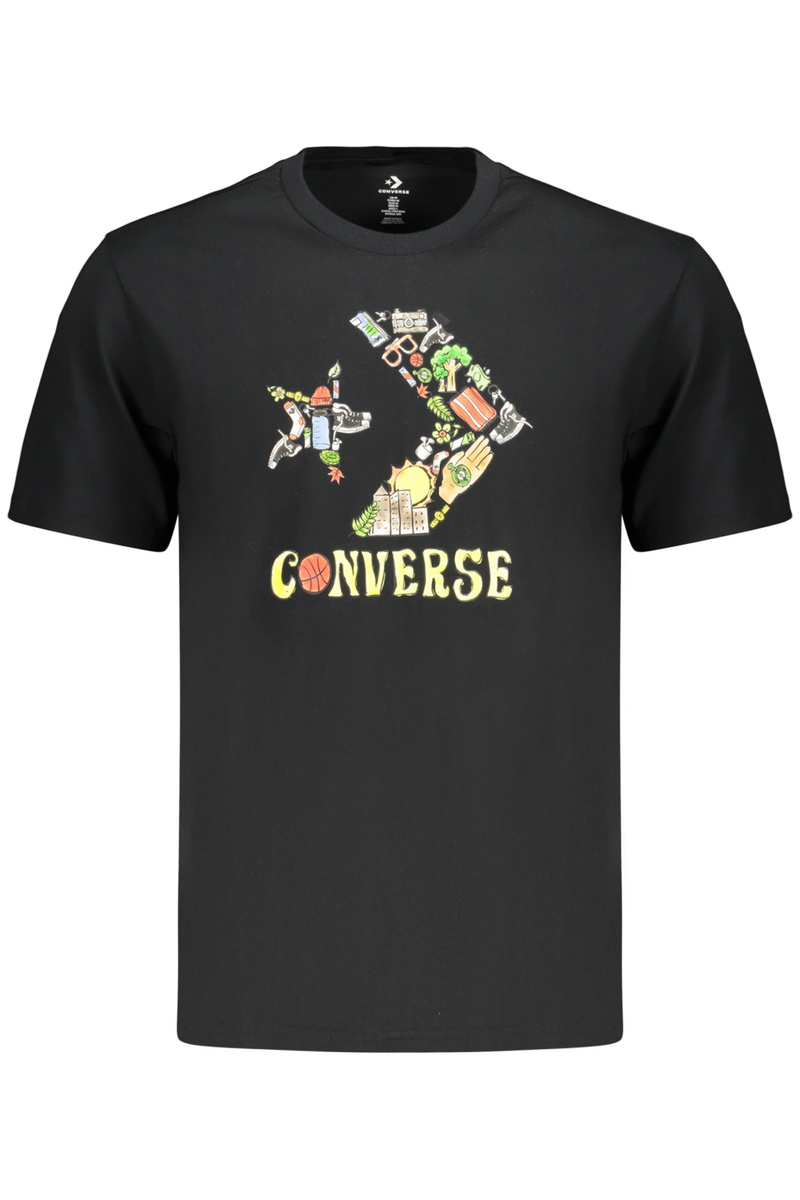 Koszulka męska z krótkim rękawem Converse, czarna