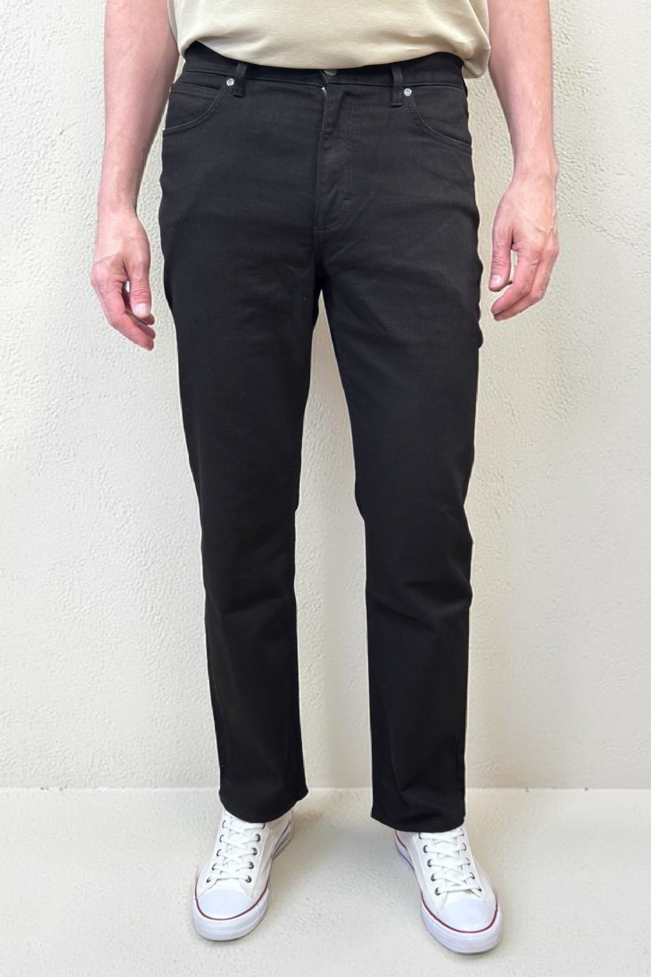 LEE WEST CLEAN BLACK JEANSY MĘSKIE Czarne Proste