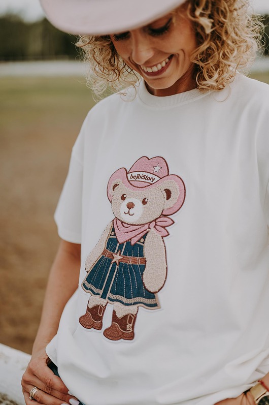 T-shirt oversize Kowboj Teddy dla mamy