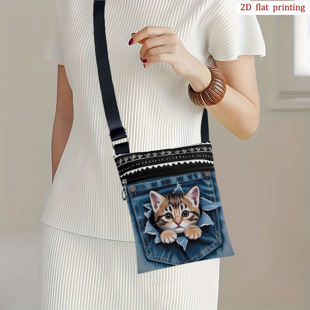 TEMU 1 szt. [Płaski nadruk 2D] Torba crossbody typu 