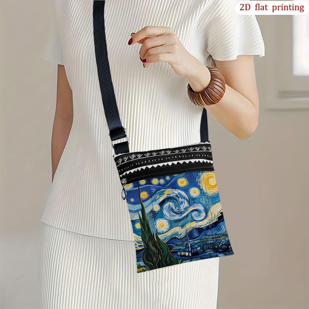 TEMU 1 szt. [Płaski nadruk 2D] Torba crossbody 