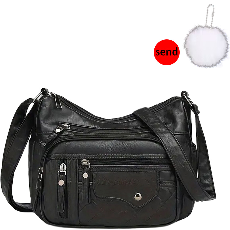 TEMU Damska torba na ramię - 2 szt. [1 torba + 1 pompon] Wiosna/ Unisex Modna torba na jedno ramię z wieloma kieszeniami, odpowiednia na podróże,