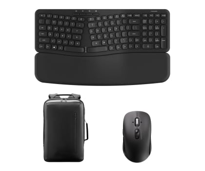 Silver Monkey Ergonomic 70 Wireless Keyboard + mysz Mobile+ Backpack SMA283 + SMA306 + SM-BBP-2