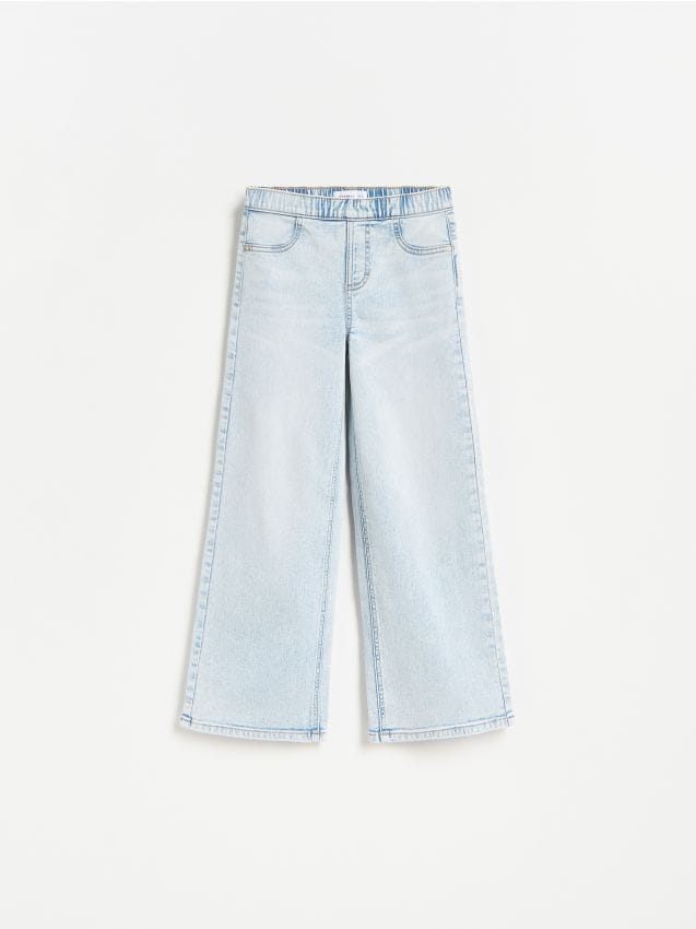 Reserved - Elastyczne jeansy wide leg - niebieski