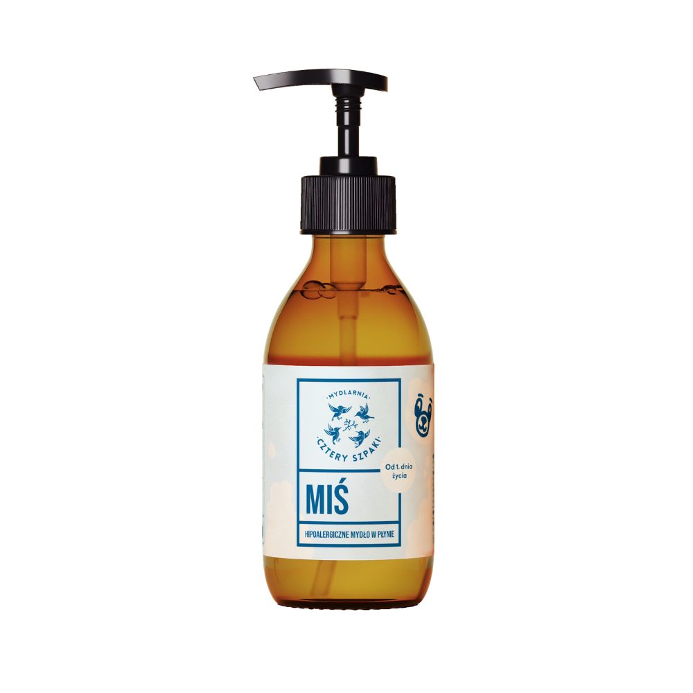 Mydlarnia Cztery Szpaki Hipoalergiczne Naturalne Mydło w Płynie Miś od 1 Dnia Życia 300ml