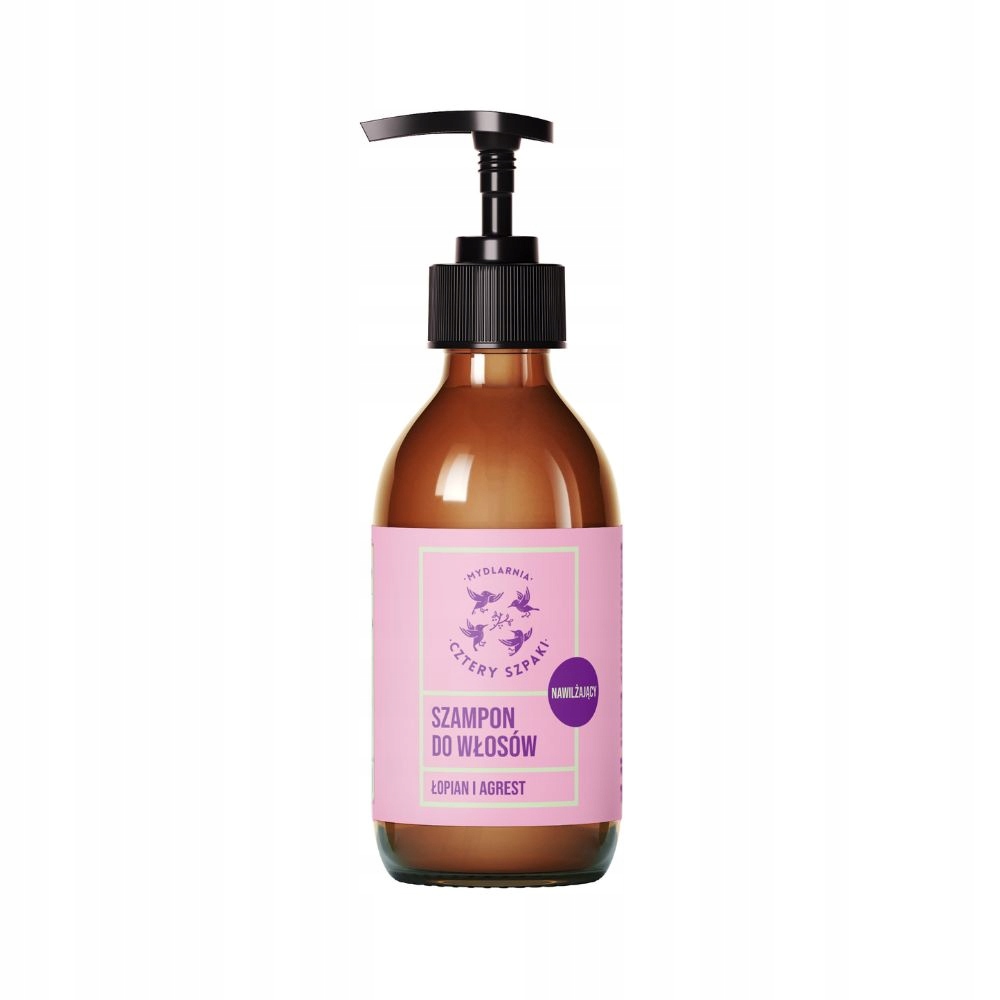 Mydlarnia Cztery Szpaki Nawilżający Szampon do Włosów Łopian Agrest 300ml