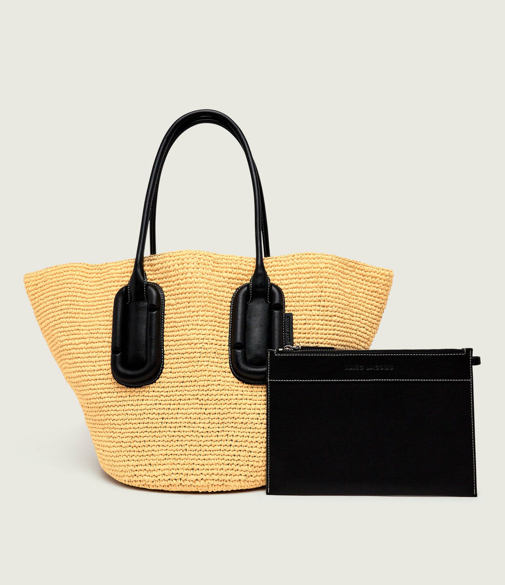Marc Jacobs Shopperka + saszetka Babe Tote In Wowen z dodatkiem skóry