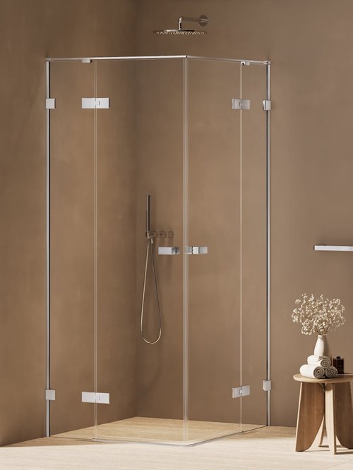 New Trendy Kabina prysznicowa kwadratowa 100x100 cm chrom, zawiasy 180º AXJ-0190 Oxia