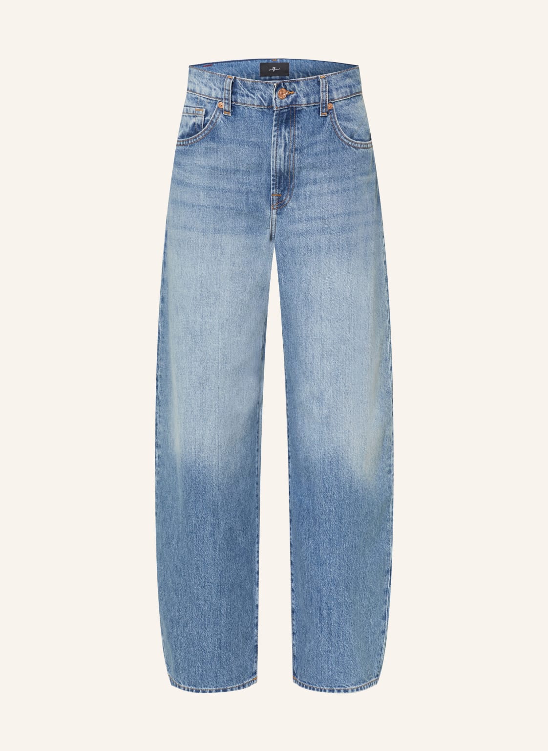 7 For All Mankind Jeansy Typu Barrel Bonnie Curvilinear blau