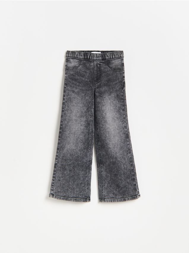 Reserved - Elastyczne jeansy wide leg - szary