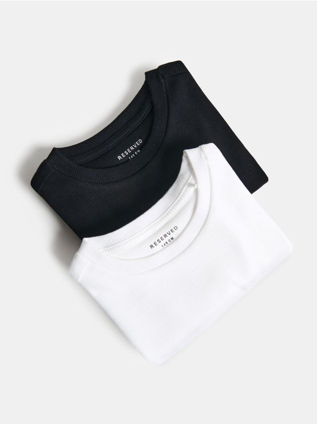 Reserved - Bawełniany t-shirt 2 pack - wielobarwny