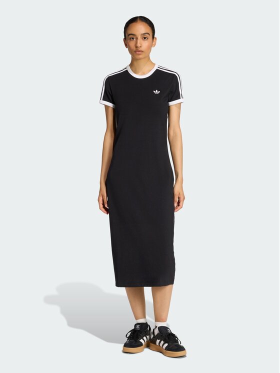 adidas Sukienka codzienna 3 Stripes KD7978 Czarny Slim Fit