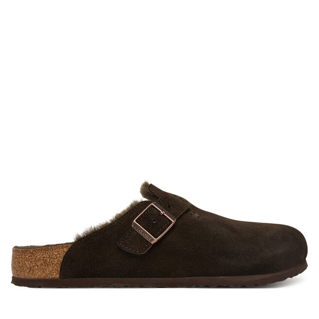 Klapki Birkenstock Boston Fur 1020567 Brązowy