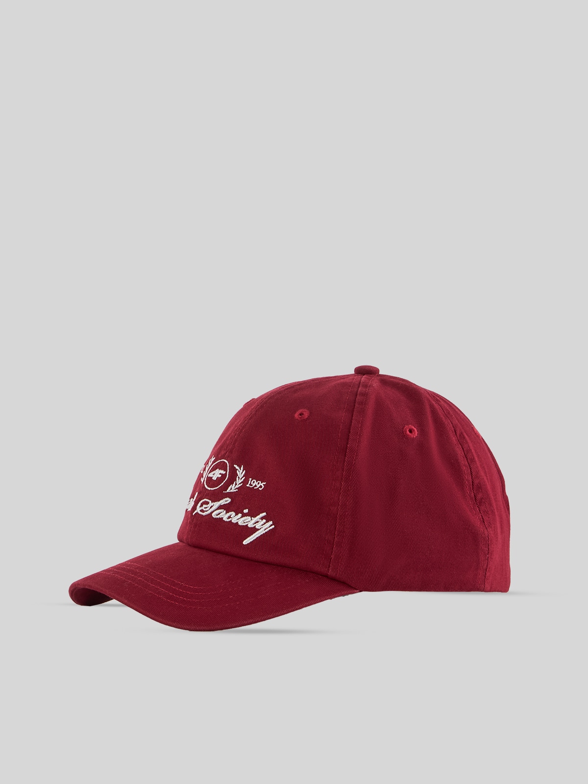 4F Czapka z daszkiem strapback damska - burgundowa S/M (58cm)