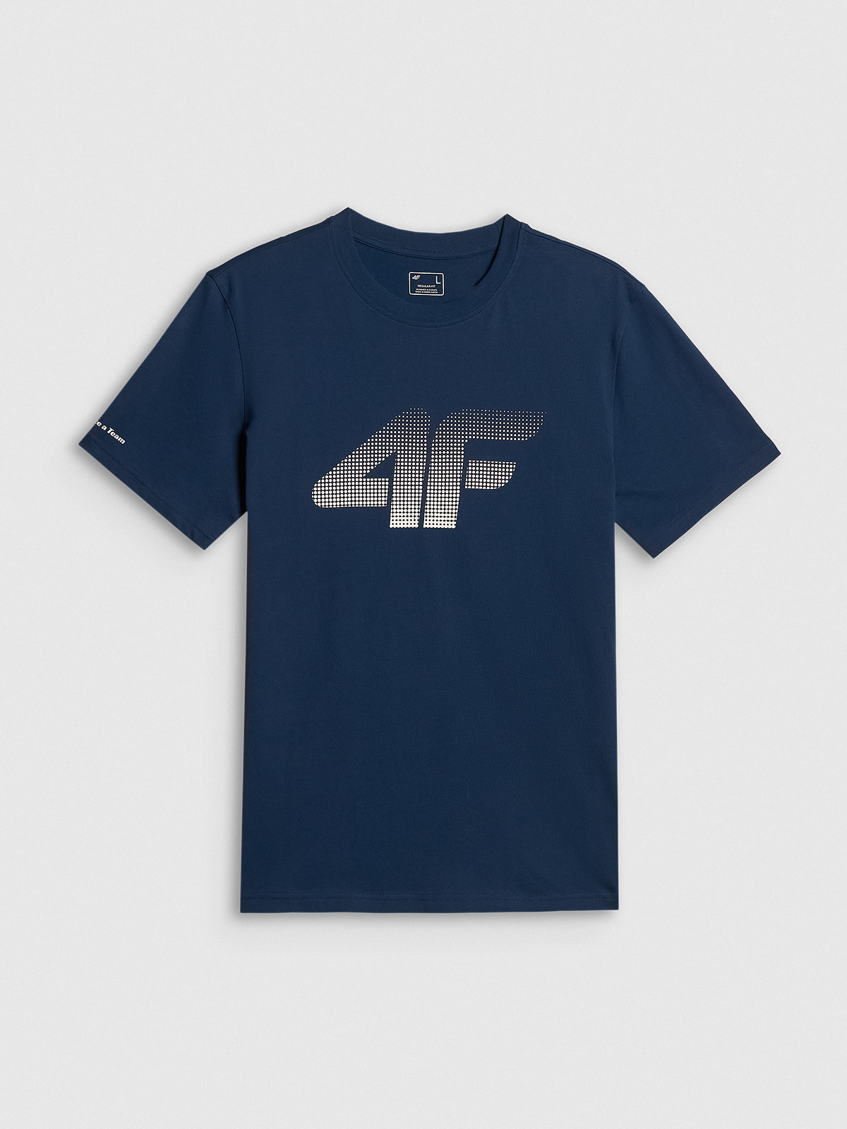 4F T-shirt regular z nadrukiem męski - granatowy XXL