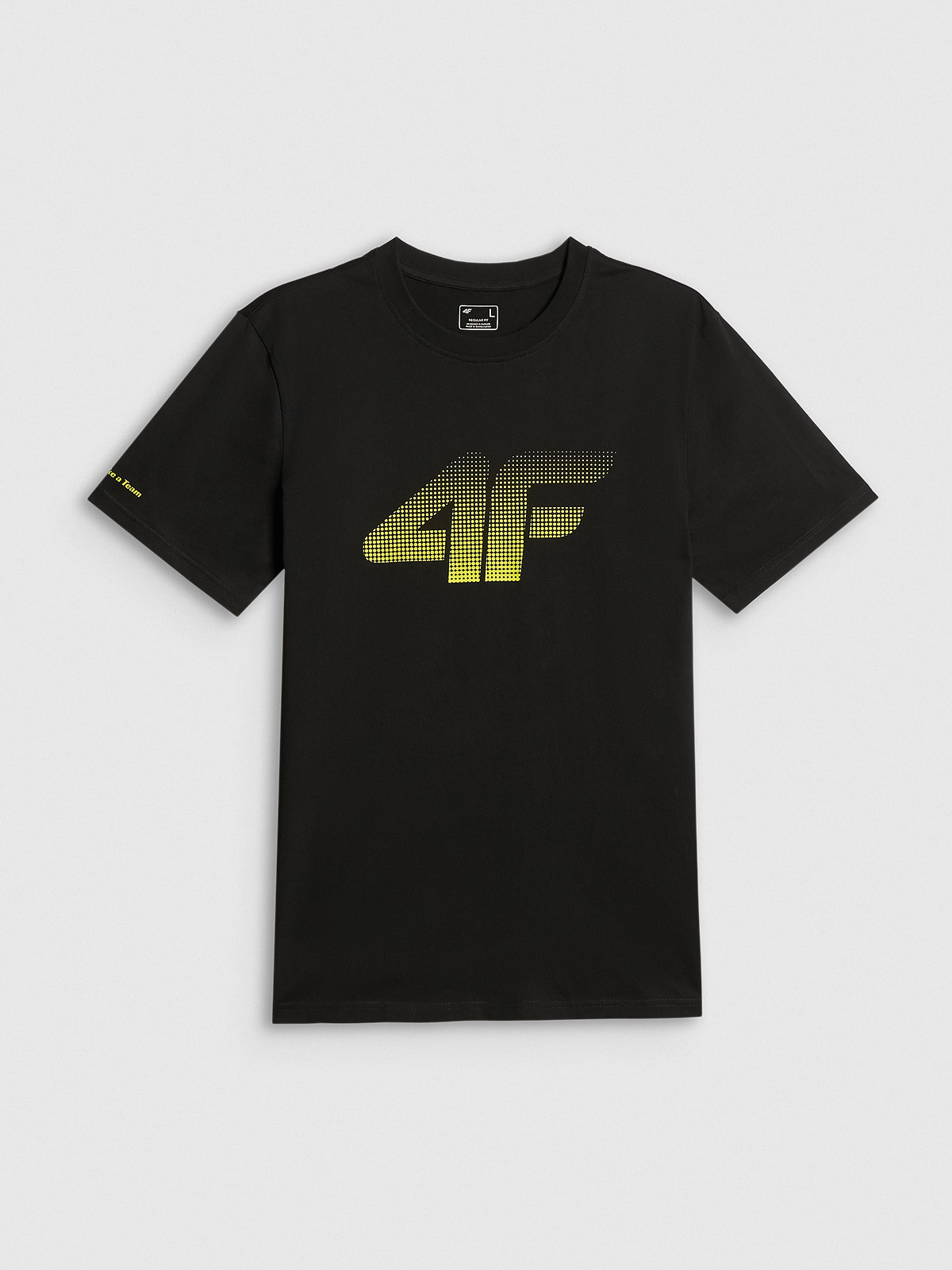 4F T-shirt regular z nadrukiem męski - czarny XXL