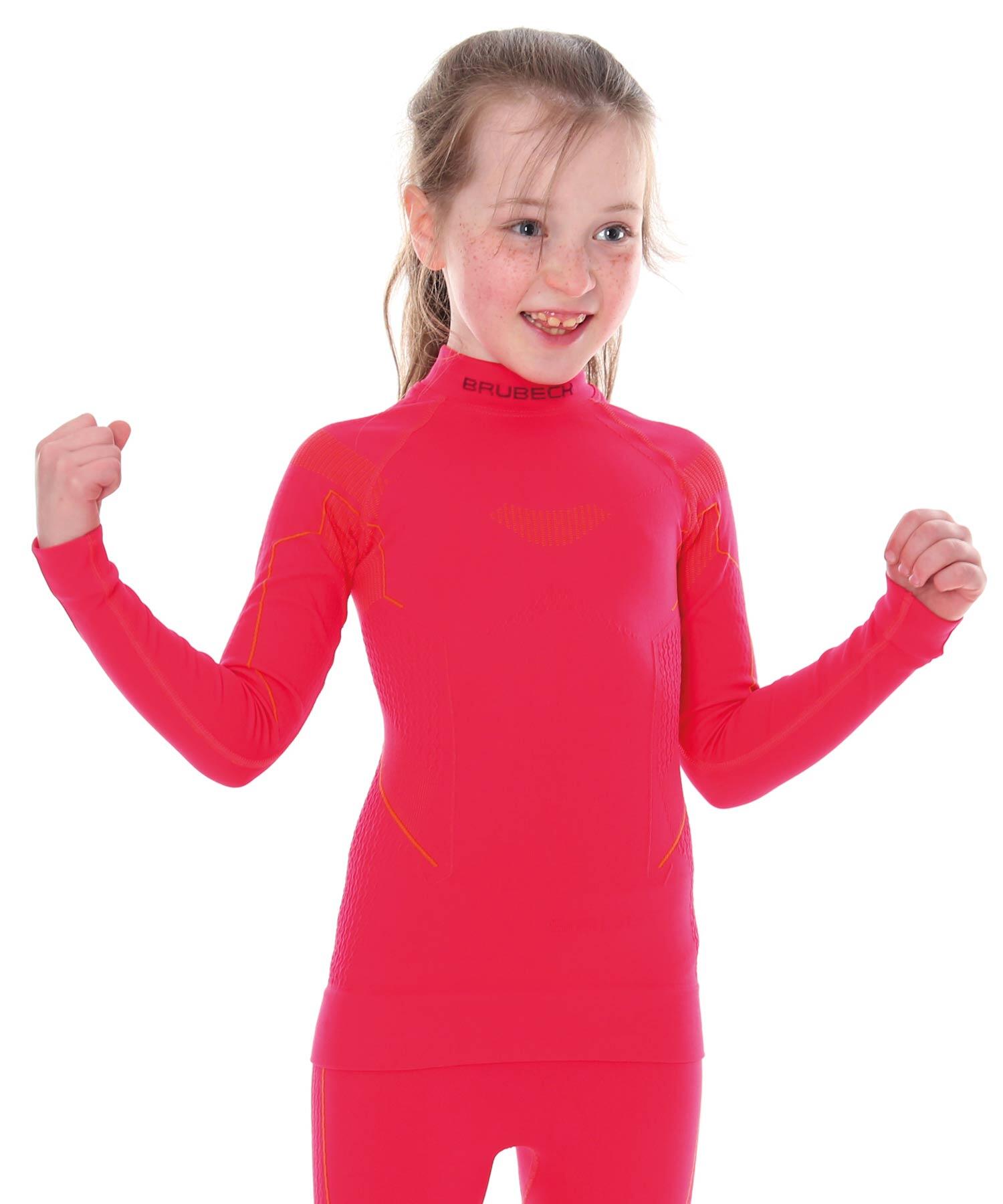 Brubeck, Koszulka dziewczęca termiczna z długim rękawem, Thermo Junior, malinowy, rozmiar 152/158