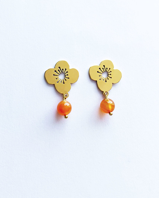 Kolekcja 70's vibe - Anemone orange - Kolczyki- Sztyfty