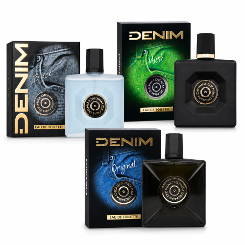 Denim woda toaletowa męska zestaw 3 sztuki Black Musk Original EDT