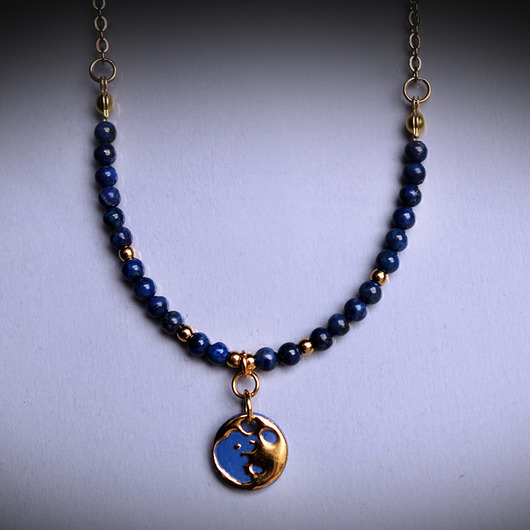 BLUE MOON/Lapis lazuli i stal chirurgiczna /UNIKAT