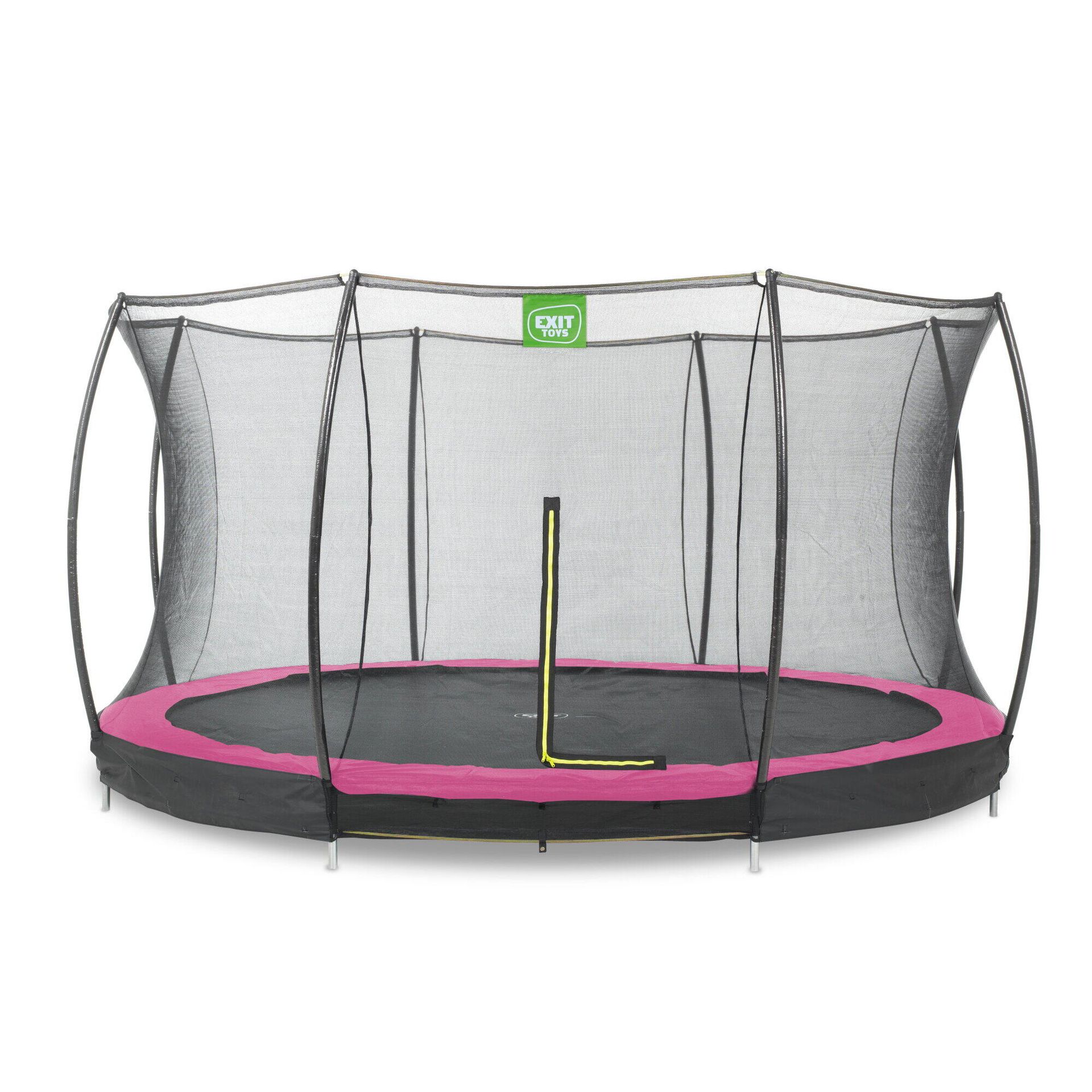 Exit Trampolina naziemna Silhouette ø366cm z siatką zabezpieczającą różowa
